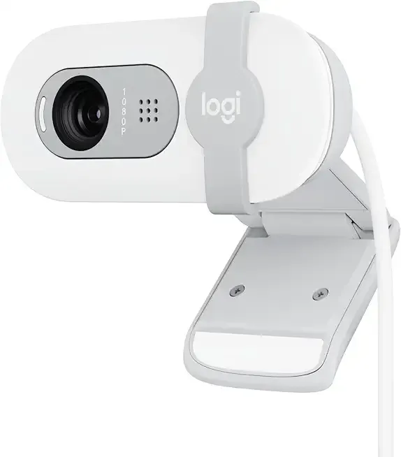 Brio 100 Full HD 1080p Webcam for Meetings, Streaming, Desktop, Laptop, PC - Built-in Mic, Shutter, Works with Zoom, Microsoft Teams, Nintendo Switch 2’s New GameChat Mode-Off -White