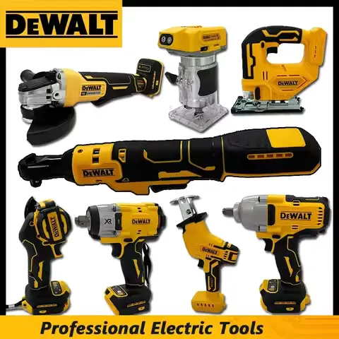 DeWalt Cordless Brushless Angle Grinder, Cutter, Electric Wrench, Polisher, Air Pump, Heat Gun Multifunctional Power Tools
