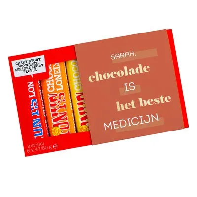 Tony’s Chocolonely | Proeverijtje | Beterschap met eigen naam | 288g
