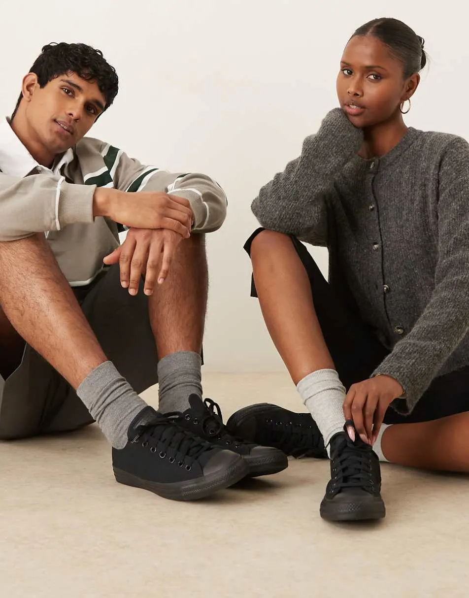 Converse Chuck Taylor All Star Ox trainers in black mono - BLACK