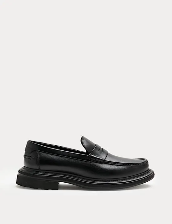Leather Slip-On Loafers