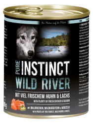 PURE INSTINCT WILD RIVER mit Huhn, Lachs für Hunde 6 x 800 g