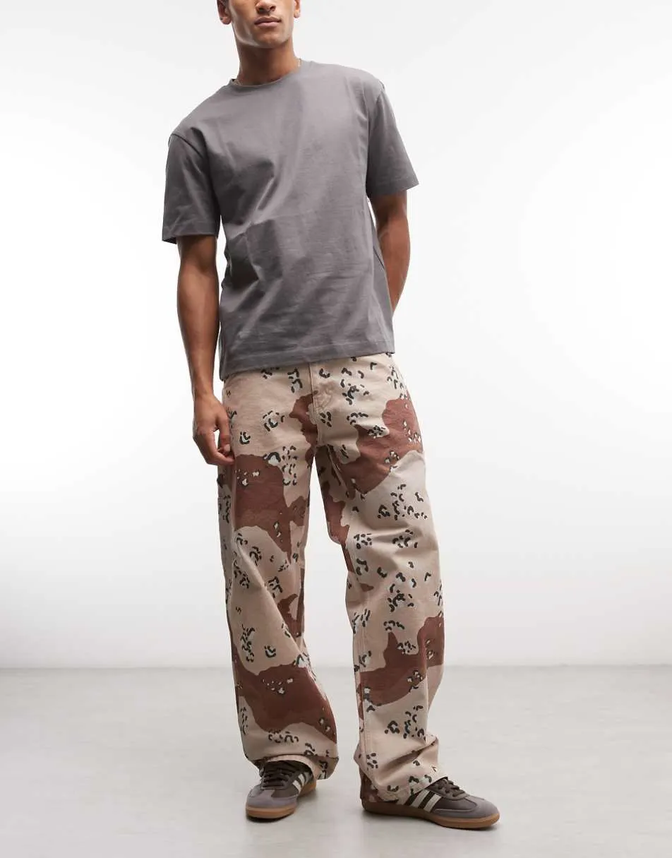 Stan Ray camo carpenter straight leg jeans in multi