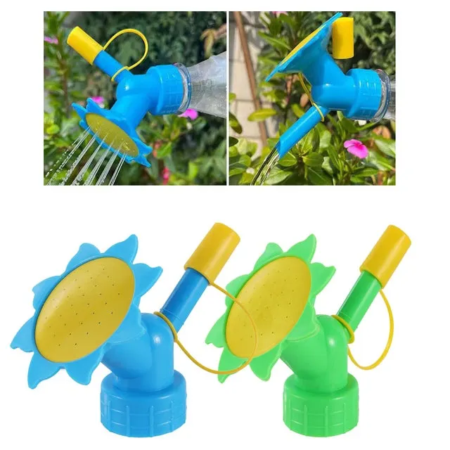 2 pezzi da giardino per irrigazione, ugello per fiori, bevitore, bottiglia, annaffiatoi, irrigatore portatile da giardino (blu, verde)