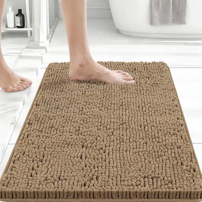 Bcoimo Bathroom Rugs 24x17, Bath Mats for Bathroom Non Slip with Rubber Backing,High Absorbent Microfiber Bath Rugs Quick Drying,…