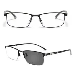 Photochromic Auto Zoom Reading Glasses HD Near Far Anti-blue Light Business Presbyopia Glasses