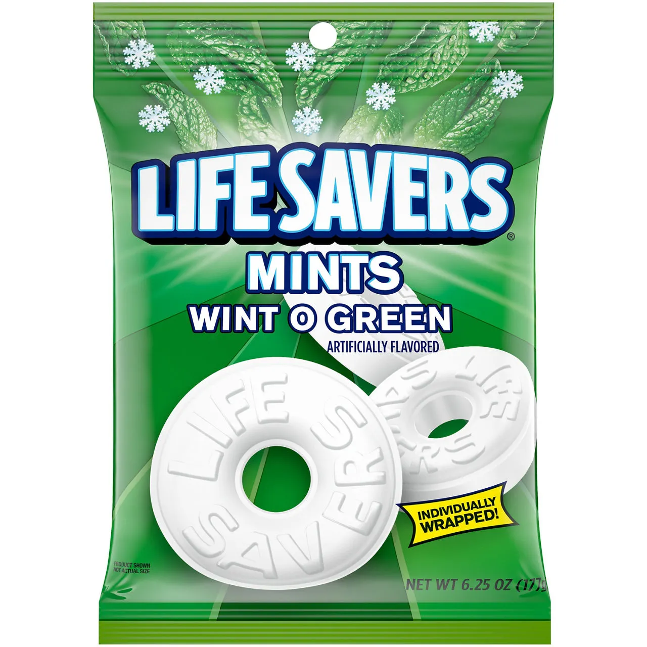 LIFE SAVERS Wint-O-Green Breath Mints Hard Candy, 6.25 oz Bag