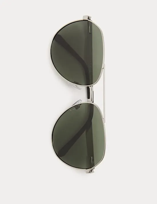 Metal Aviator Polarised Sunglasses