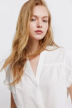 Camisa manga corta lino