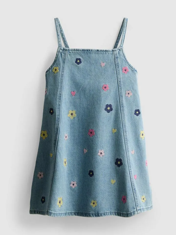 18 mois–9 ans | Robe en jean brodée