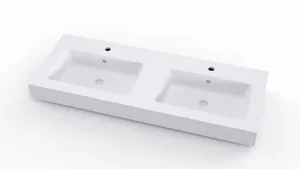 Lavabo suspendido Solid Vegas blanco mate 120.5x12x46 cm