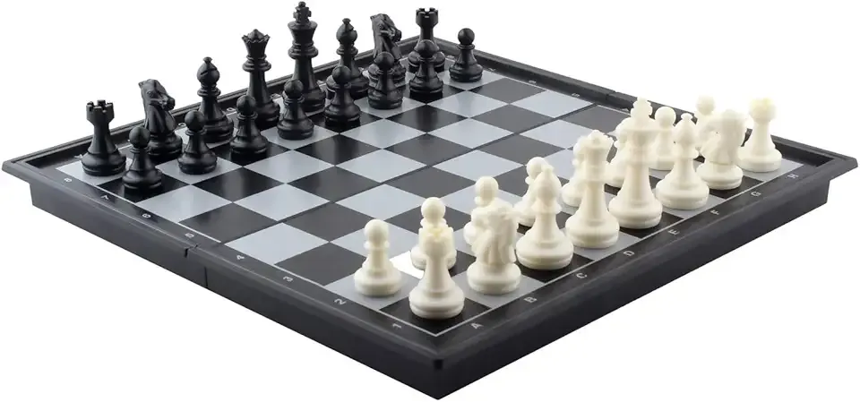 DINOBROS Magnetic Travel Chess Set with Folding Board Portable Chess Board Games Gift for Kids and Adults