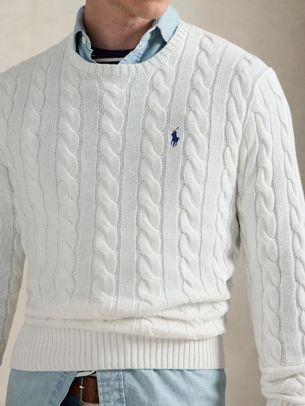 CABLE-KNIT COTTON SWEATER
