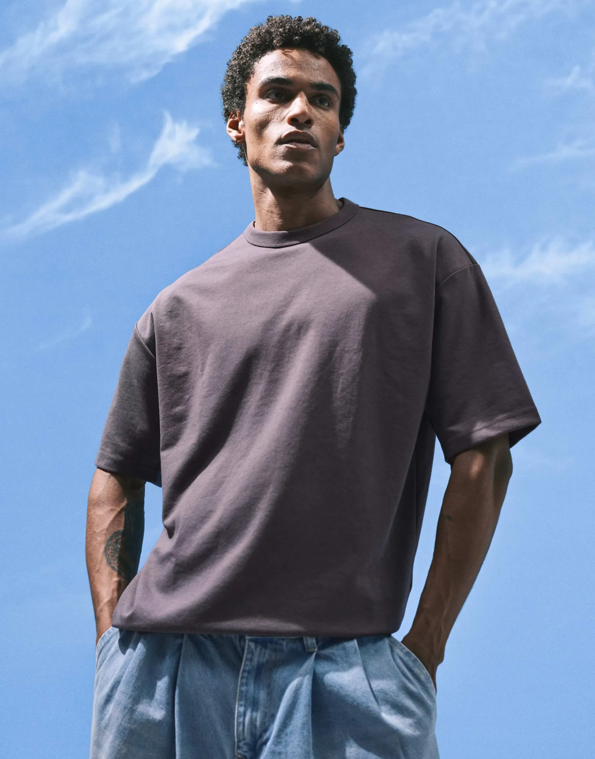 ASOS DESIGN breatheMAX™ heavyweight oversized t-shirt in charcoal cotton blend