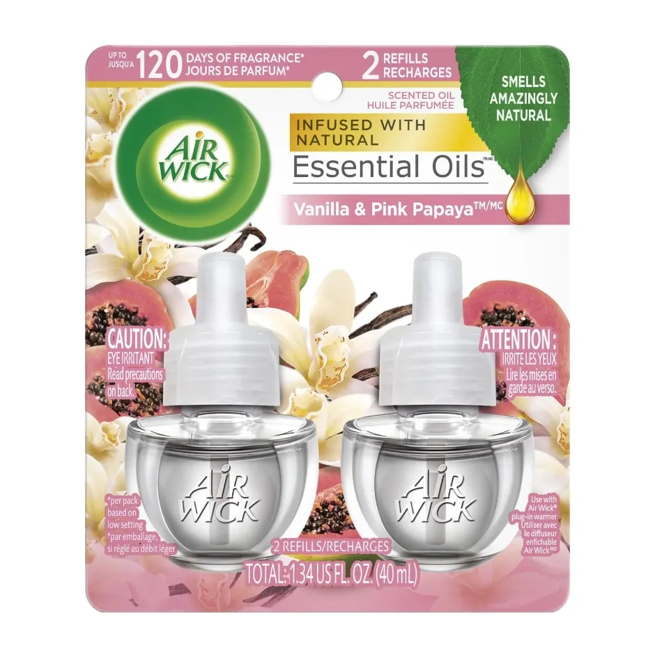 Air Wick Plug in Scented Oil Refill - Vanilla and Pink Papaya, 2 ct.