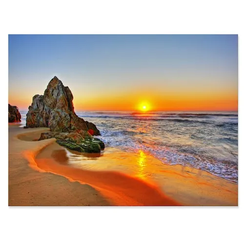 Beautiful Sunrise By Beach In Tathra - Seashore Canvas Art Print - 32X16