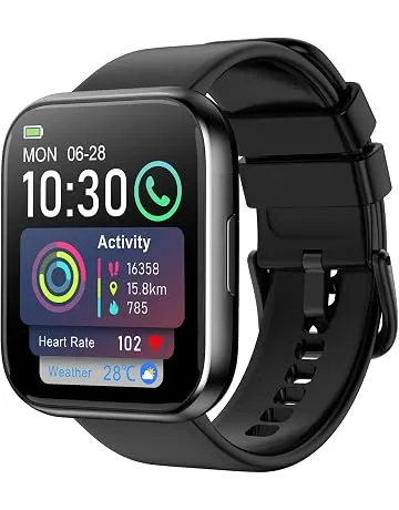 Smart Watch for Men - 1.85" HD 2026 Upgraded Fitness Tracker Bluetooth Call and Text Smartwatch with 7 Day Battery 5 ATM Waterproof Heart Rate Sleep Monitor 130+ Sport Modes for Android & iOS (Black)
