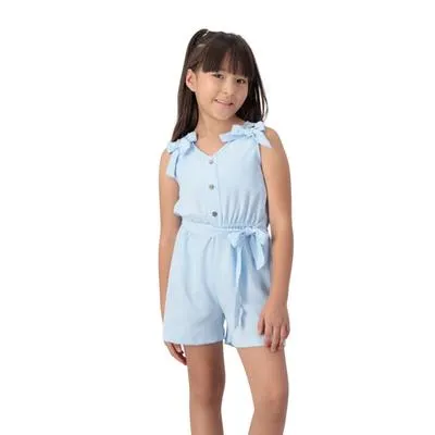 Jumsuit Fantastic Niña Tirantes Con Moños Cuello V