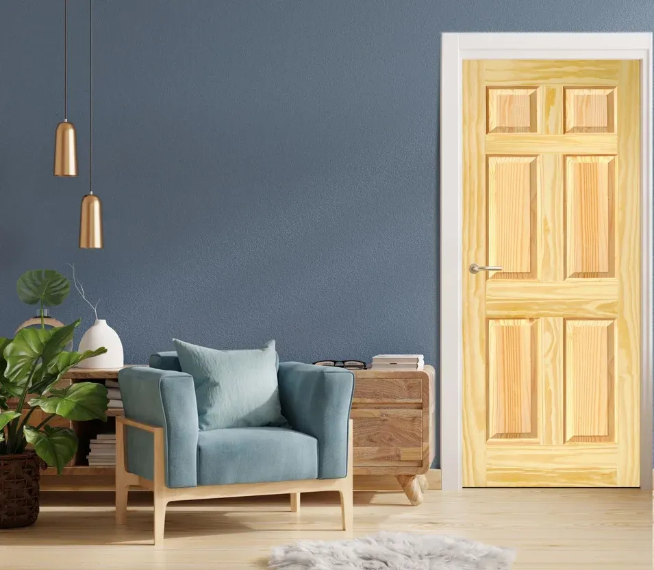 Puerta Pino 6 Paneles 75X200cm Holztek
