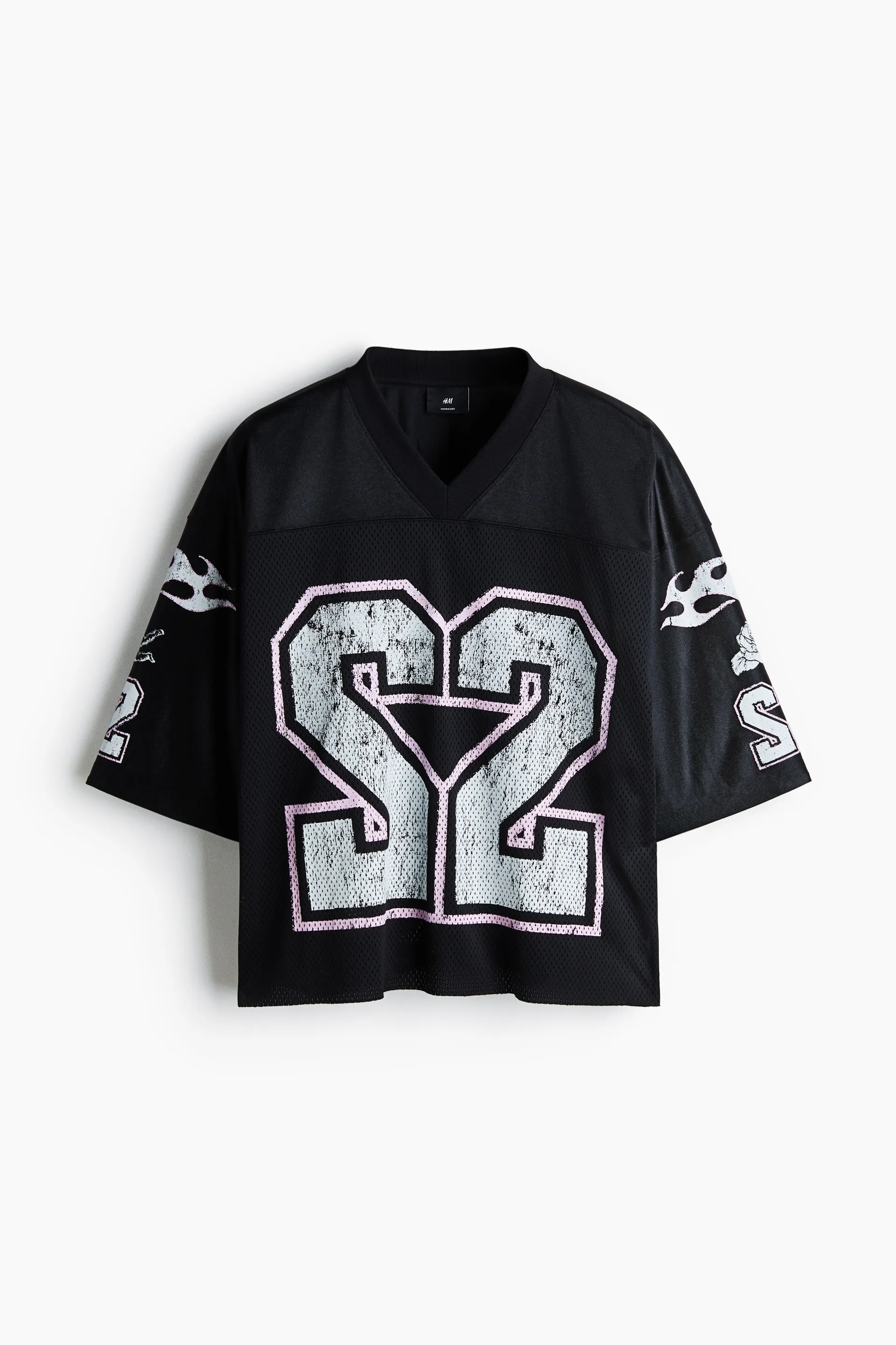 Playera Oversized Fit en malla con diseño