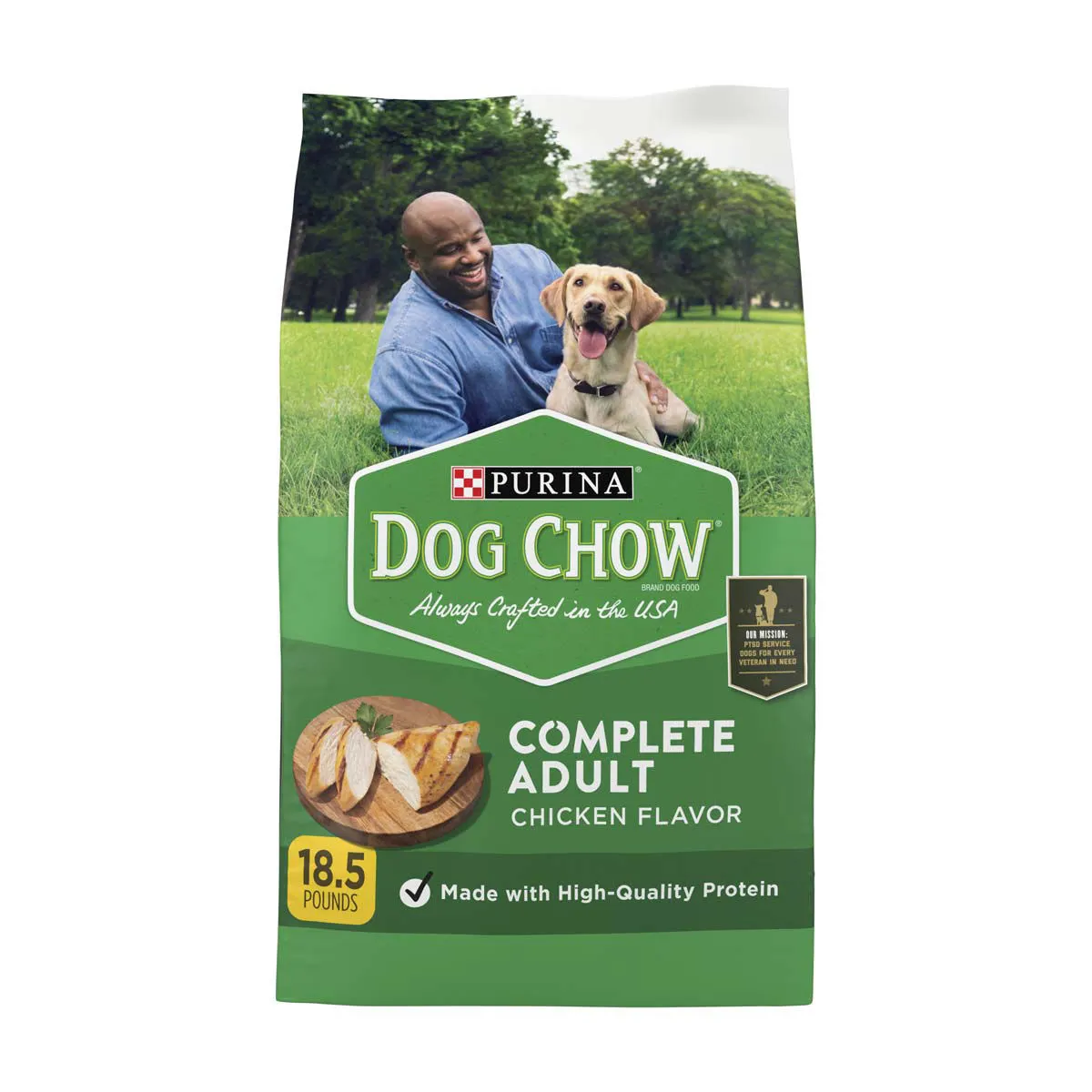 Purina Dog Chow Complete Adult Dry Dog Food Kibble, Chicken Flavor, 18.5 lbs