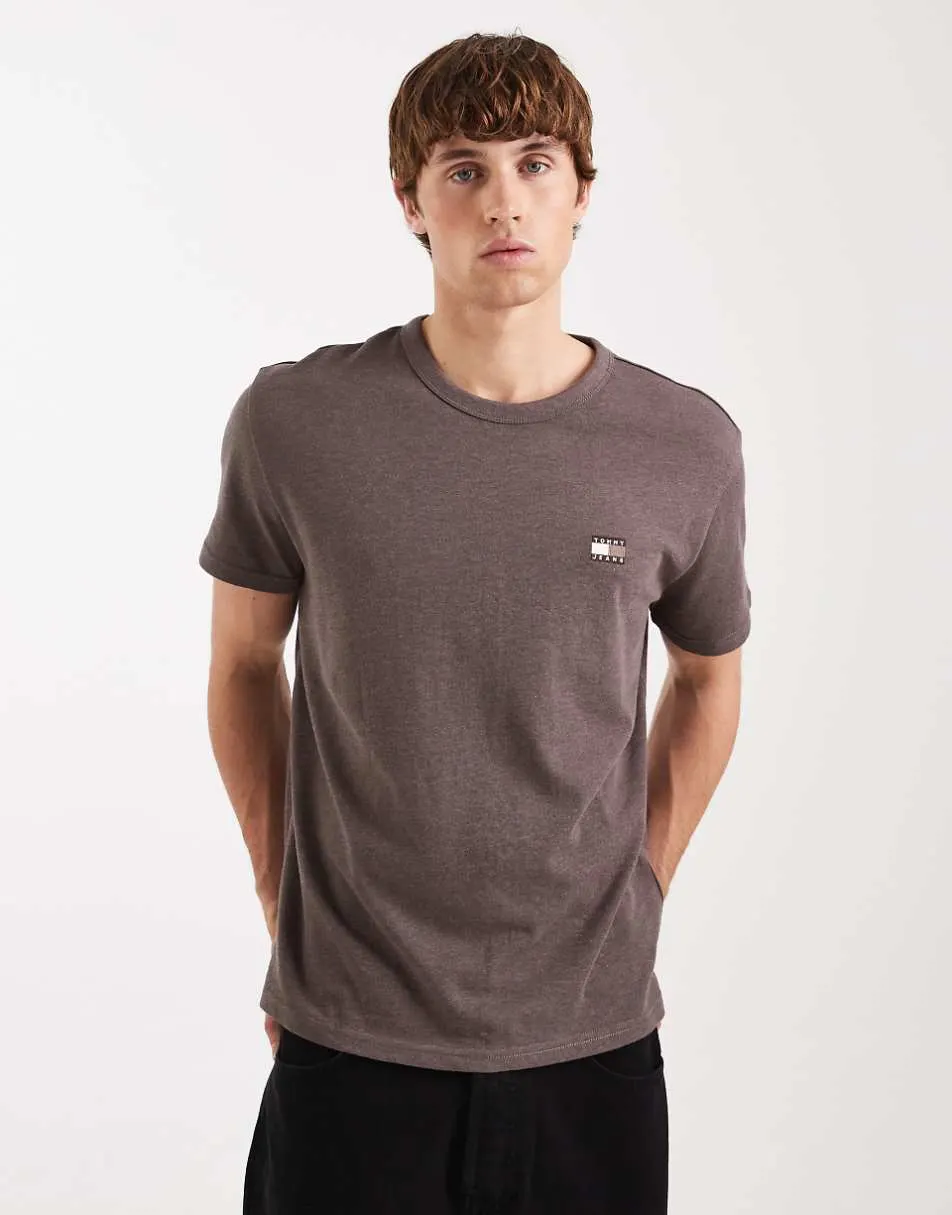 Tommy Jeans badge chest logo t-shirt in grey