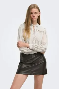 Blusa de plumeti manga larga