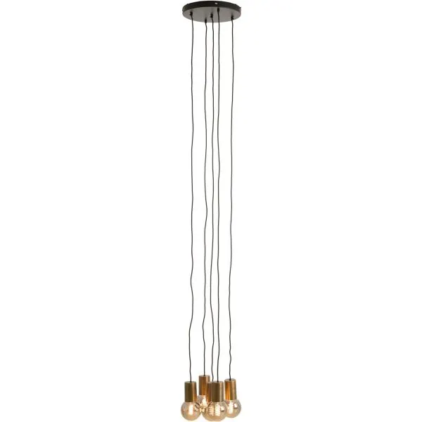 Hanglamp Trecate ruw antiek brons 5-lichts rond