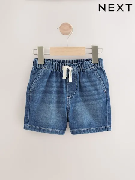 Blue/White Stripe Pull On Loose Denim Shorts (3mths-7yrs)