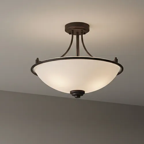 Patriot Lighting® Camden Oil-Rubbed Bronze 3-Light Semi-Flush Mount Ceiling Light