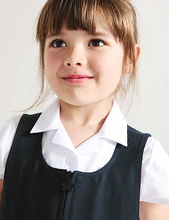 Girls' Pleated School Pinafore (2-12 Yrs)