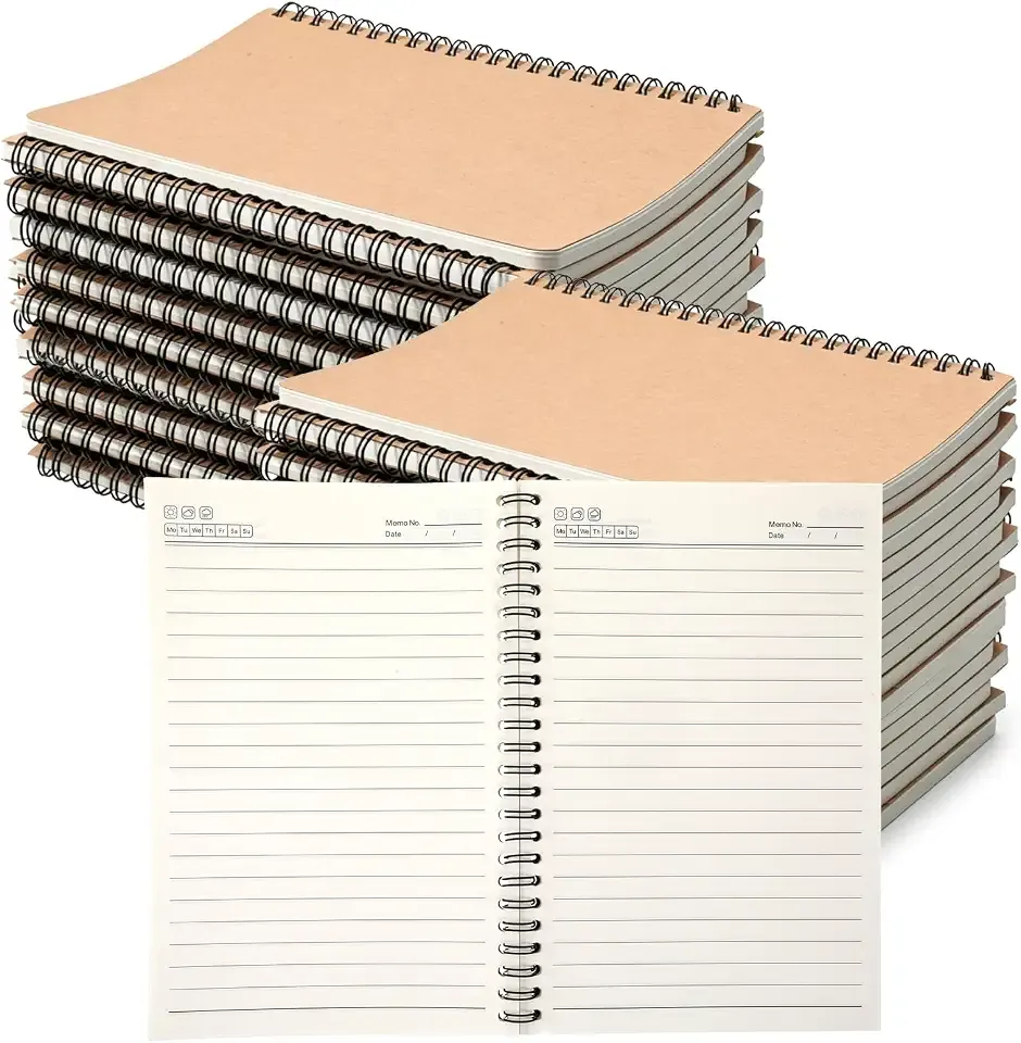 SHENLIU 24 Packs A5 Spiral Lined Notebooks with Soft Paper Cover, 8.3"×5.9"