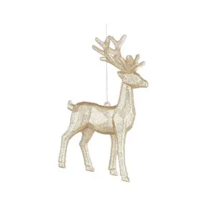 Figura navideña Reno beige de Poliestireno de 18 cm