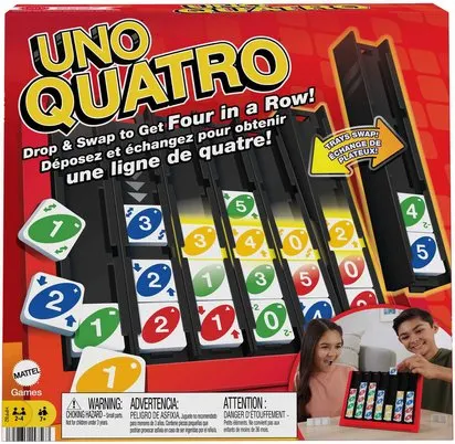 MATTEL GAMES - UNO QUATRO - JEU DE CARTES FAMILLE