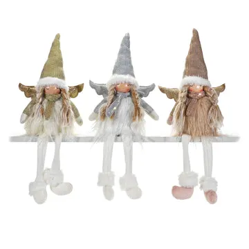 Angelo Decorativo Natalizio con Gambe Penzolanti 32 cm