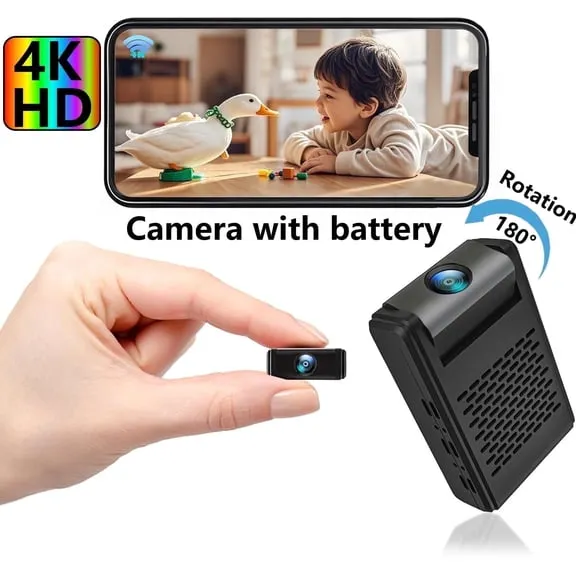 Best seller Spy Camera , Hidden Camera Mini Security Camera, Nanny Cam with 180Rotating Lens, 4K WiFi Wireless Surveillance, Motion Detection, Auto Night Vision $23.99