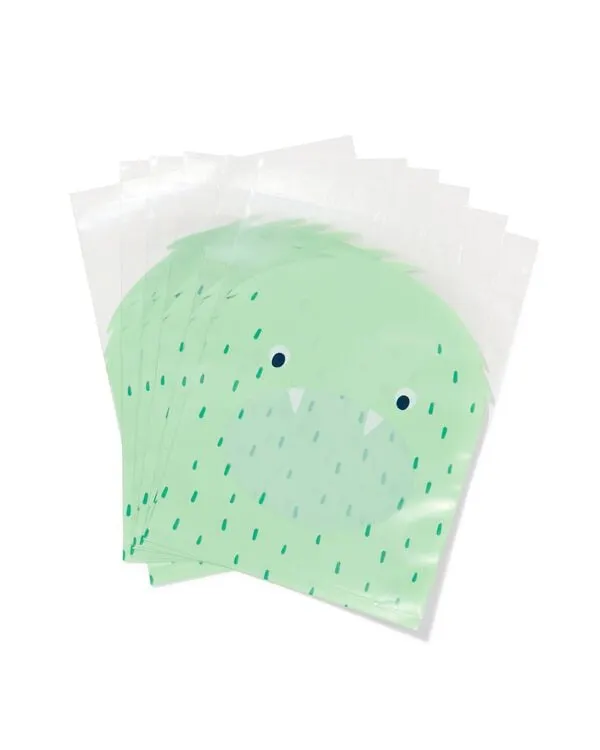 uitdeelzakjes 26x16.5cm plastic monster - 8 stuks