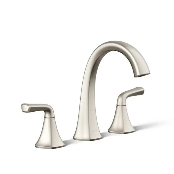 KOHLER Sundae 8 in. Widespread Double Handles Bathroom Faucet in Vibrant Brushed Nickel