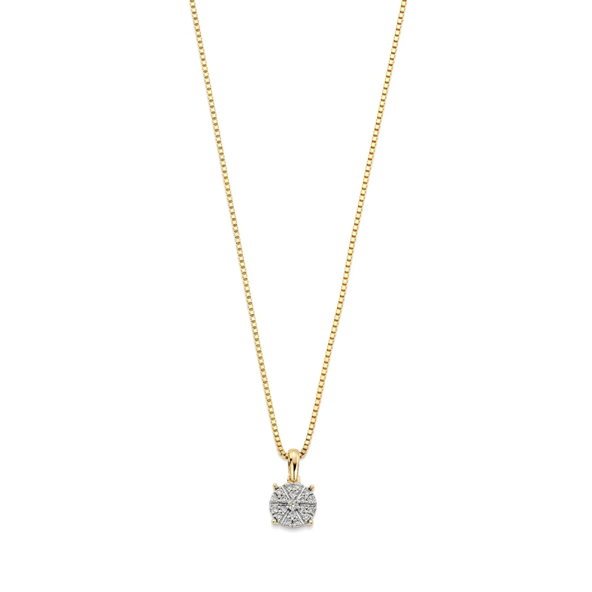 Elisabeth diamantsmykke i 375 gult gull 0,11 ct