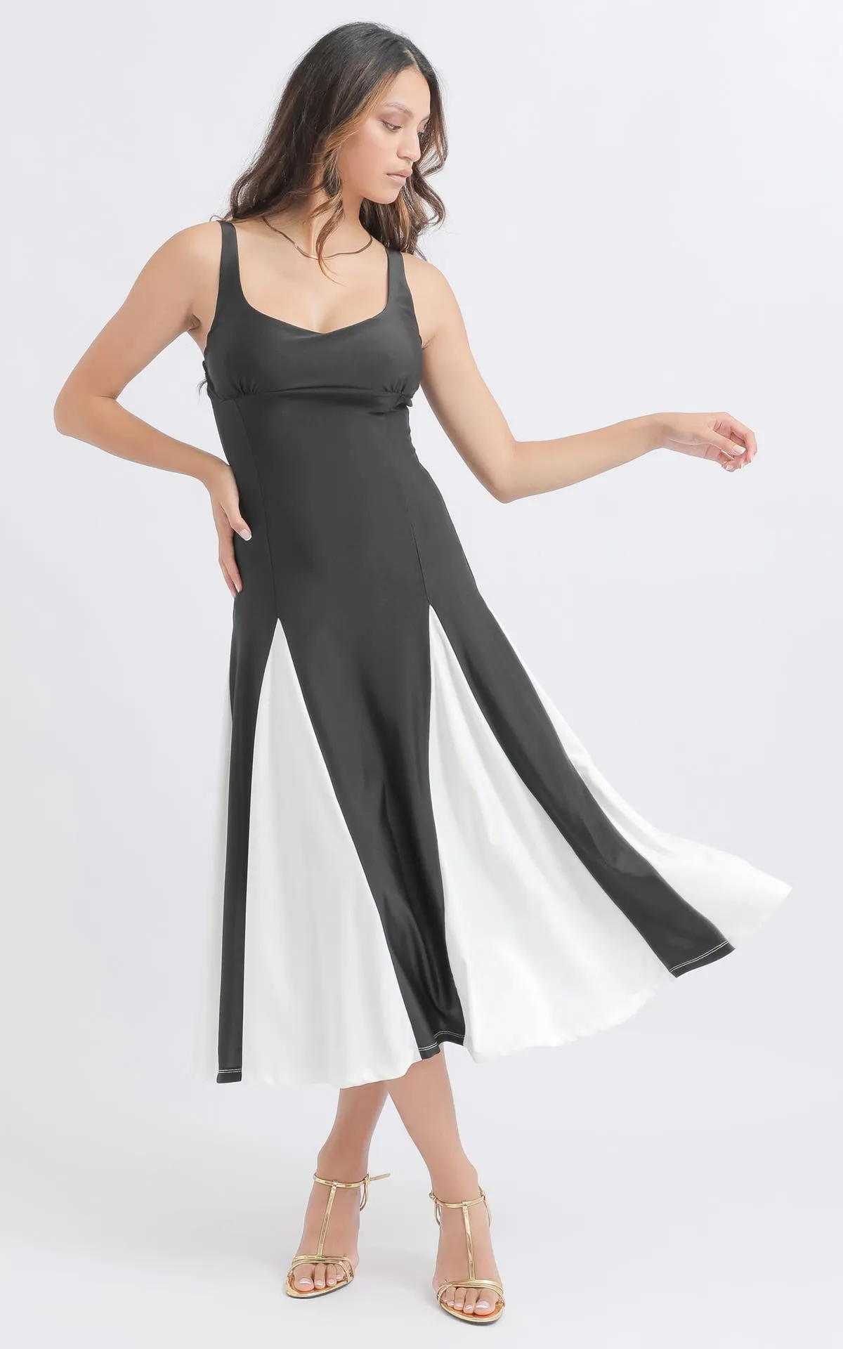 Jersey Colourblock Midi Dress