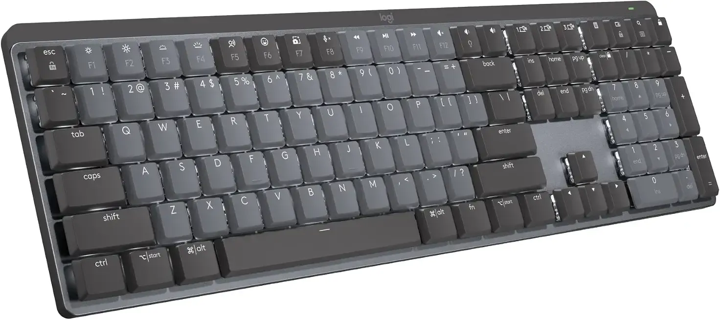 MX Mechanical Wireless Illuminated Keyboard Tactile - Graphite | Illuminated performance, backlit keys, Bluetooth, USB-C, macOS, Windows, Linux, iOS, Android, metal construction