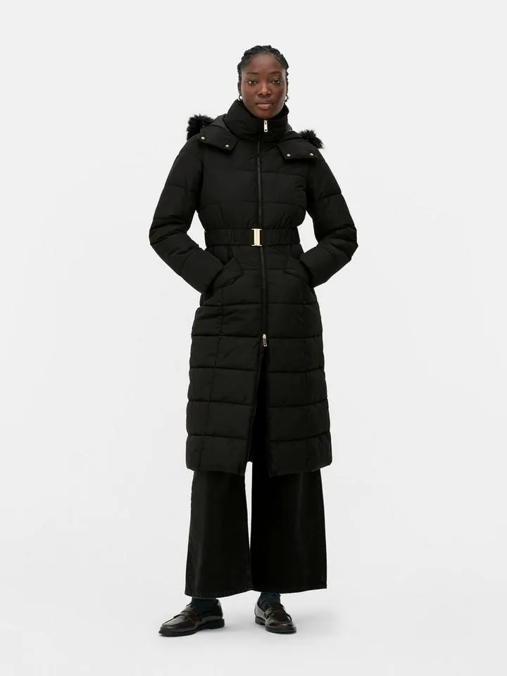 Doudoune longue cintrée