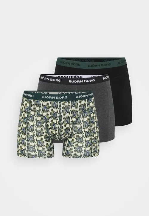 3 PACK - Boksershorts - black/dark grey melange/green