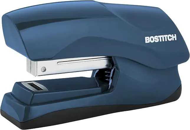 Bostitch Heavy Duty Stapler, 40 Sheet Capacity, No Jam, Blue | No-Jam Technology, Opens 180° for Tacking & Crafting, Flat Clinch Design, Stands…