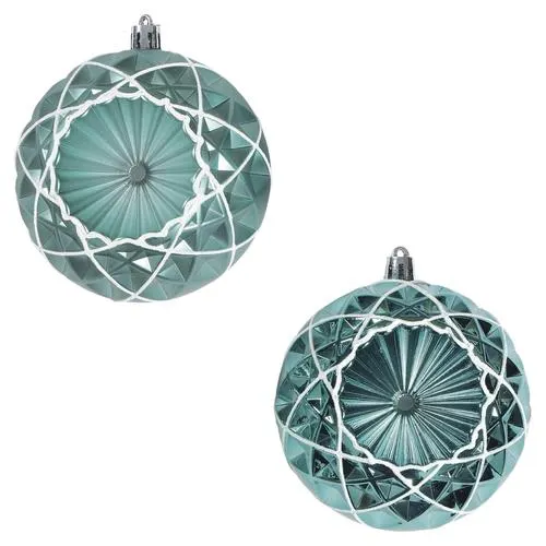 Enchanted Forest® 90mm Turquoise Concave Star Shatterproof Ornaments - 2 Pack