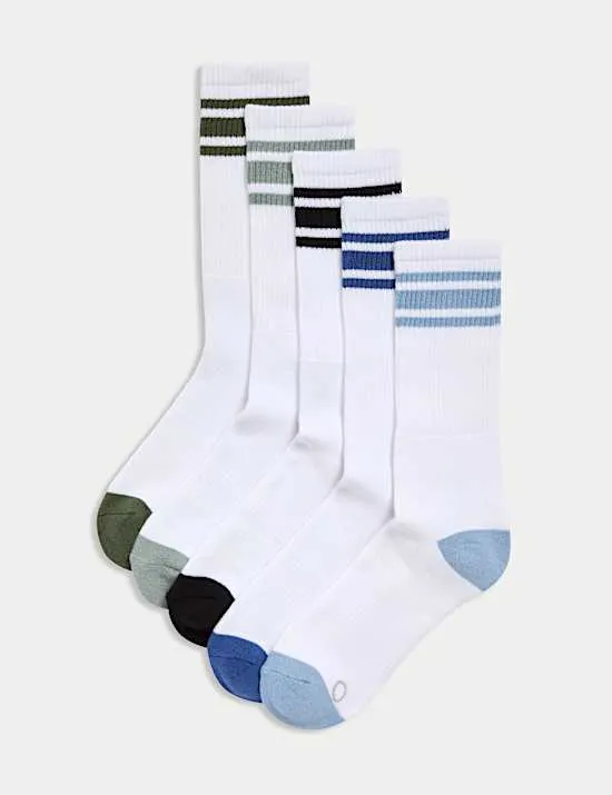 5er-Pack Cool & Fresh™ Gepolsterte Sportsocken mit hohem Baumwollanteil