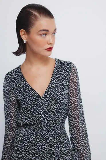 Vestido corto gasa estampado