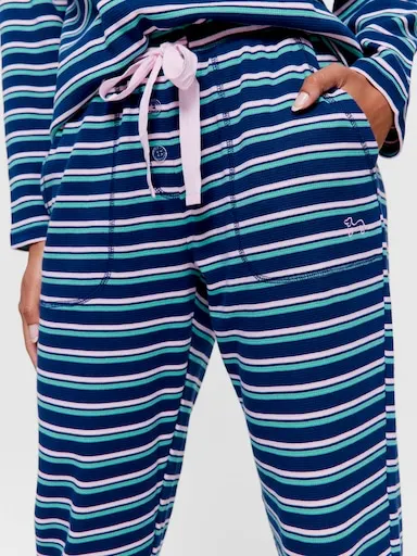 Navy Stripe Waffle Easy Pj Pant