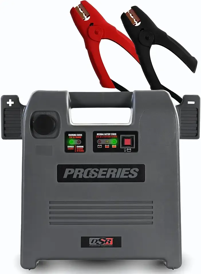 Schumacher Electric Car Battery Jump Starter & Portable Power Station - 1800 Peak Amps - 12V DC Power Outlet - with Overload & Short-Circuit Protection & Jumper Cables - DSR119