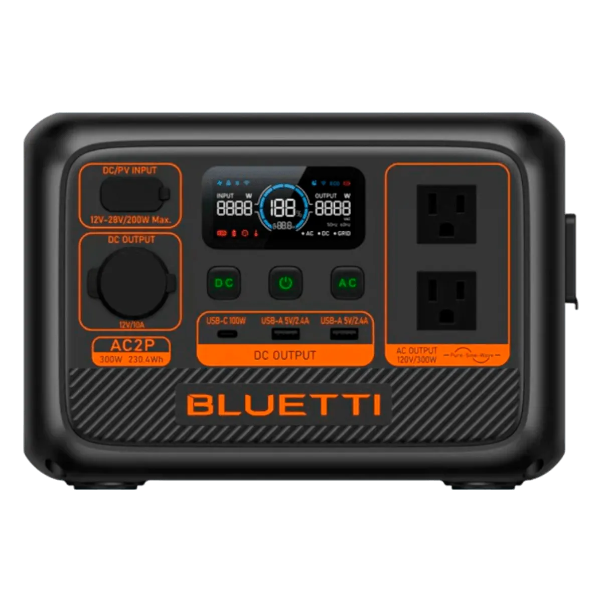 Batería Portátil Bluetti Power Station Ac2P 300W Negro